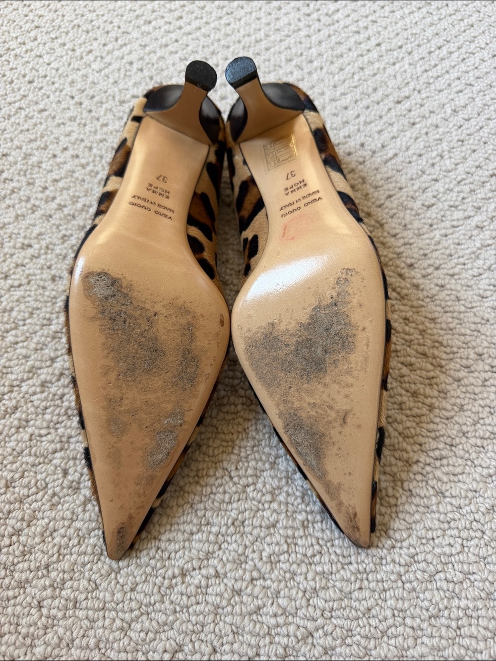 Emma Hope Leopard Print Pointed Toe Pumps - Tan/Black - Picture 9 of 10